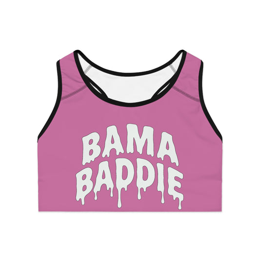 Bama Baddie Sports Bra — Pink Drip Script Activewear