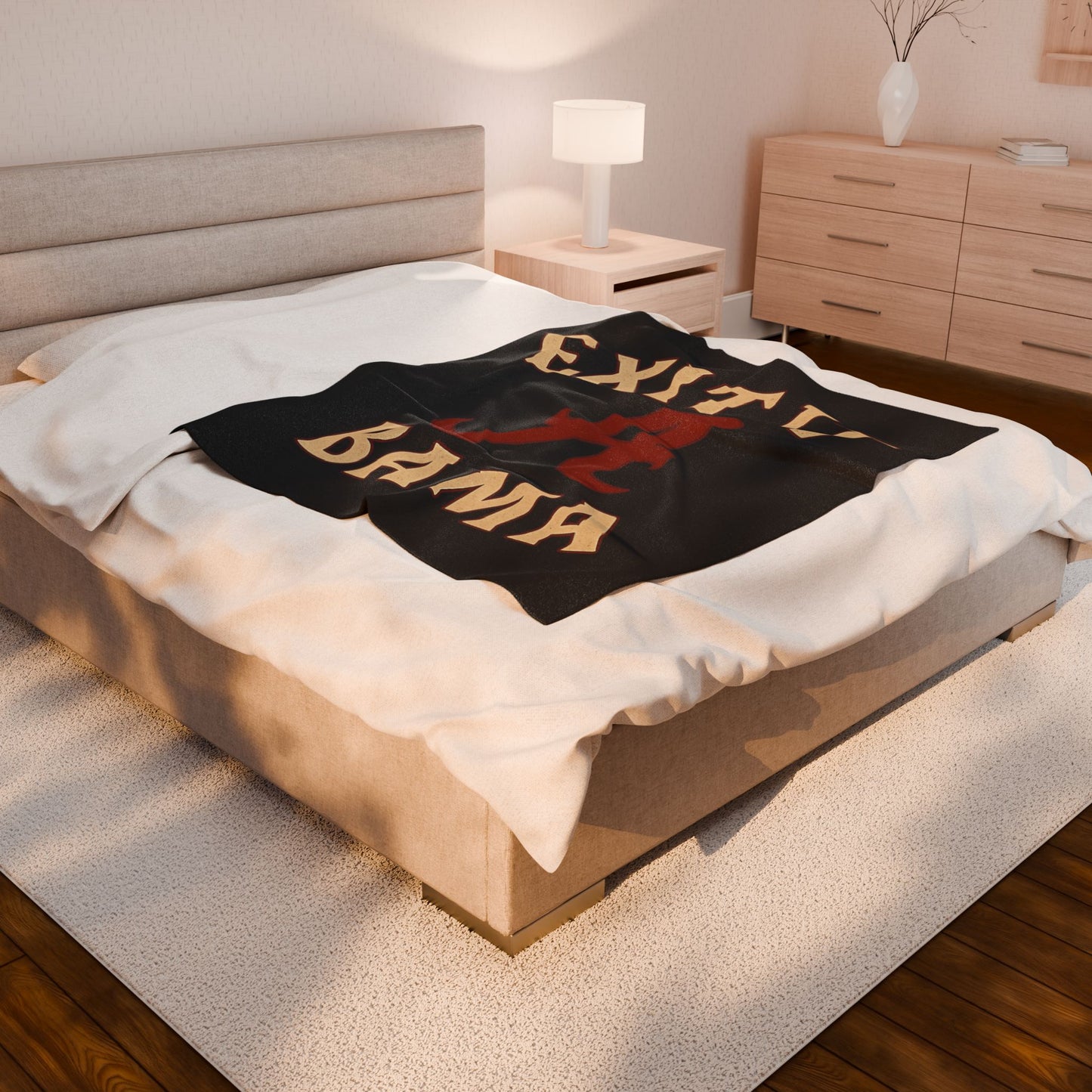 Exit 17 'Bama Velveteen Plush Blanket — Crimson A Logo Cozy Throw