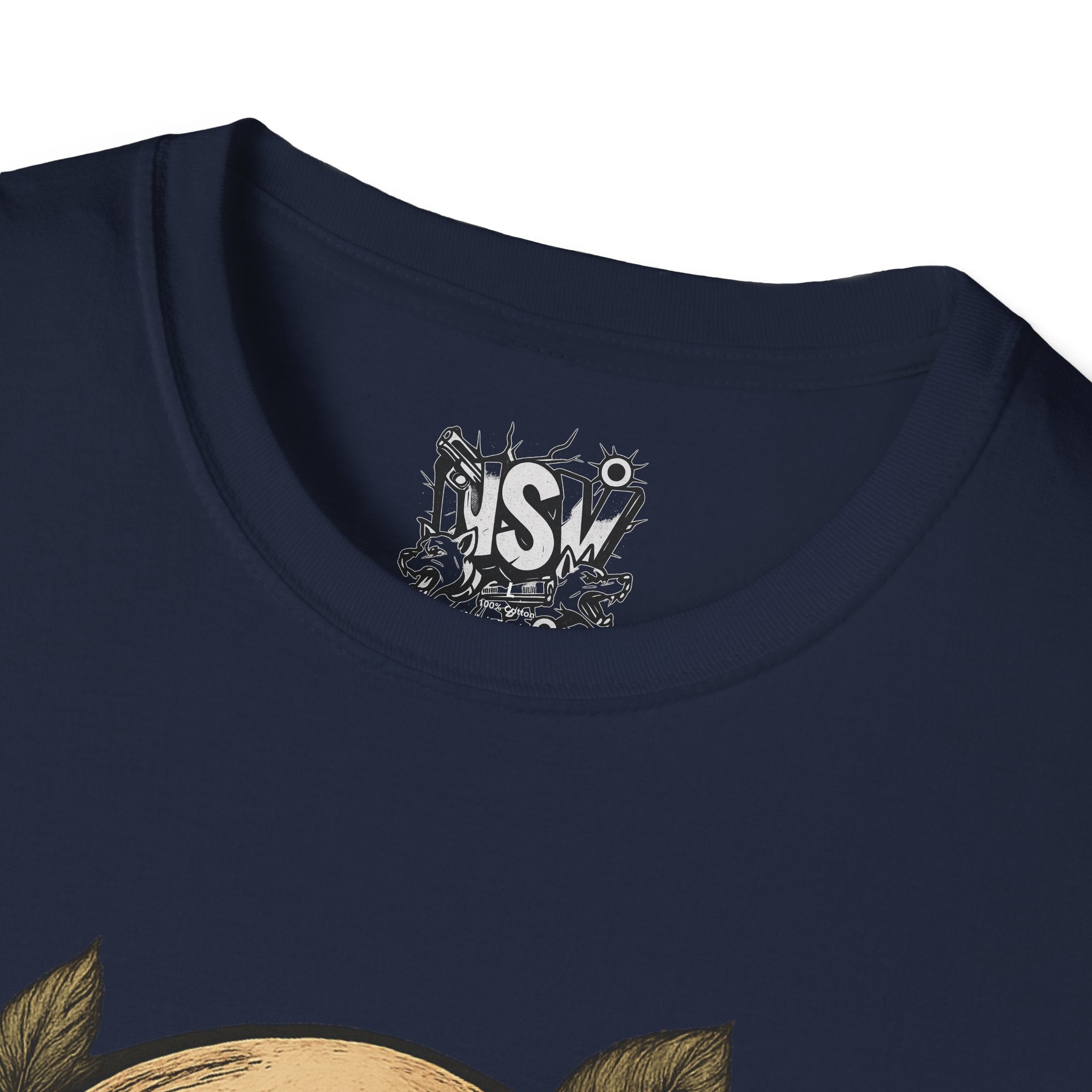 Skull & Roses T-Shirt — Gothic Floral Tee with 'Love, Lust, Loyalty' Back Print