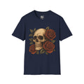 Skull & Roses T-Shirt — Gothic Floral Tee with 'Love, Lust, Loyalty' Back Print