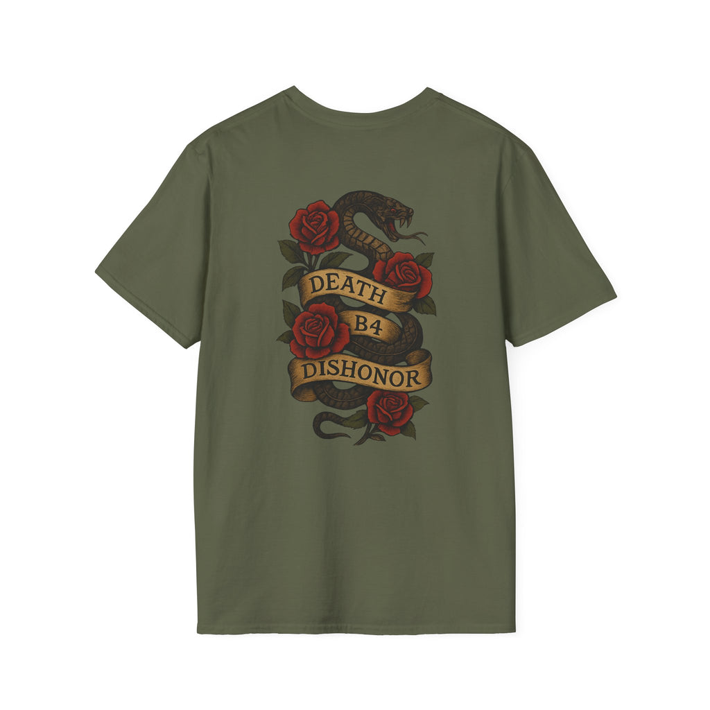 T-Shirt — 'Project Baby' Front & 'Death B4 Dishonor' Snake Tattoo Tee
