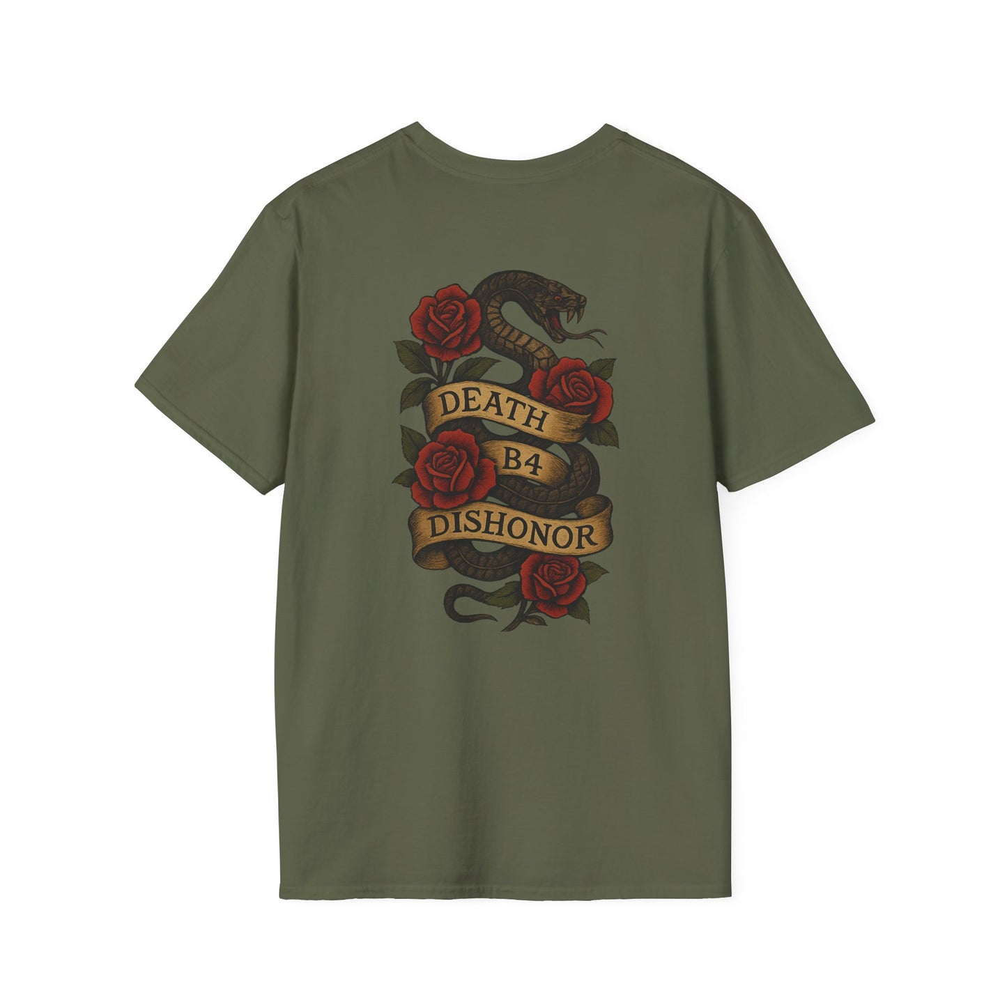 T-Shirt — 'Project Baby' Front & 'Death B4 Dishonor' Snake Tattoo Tee