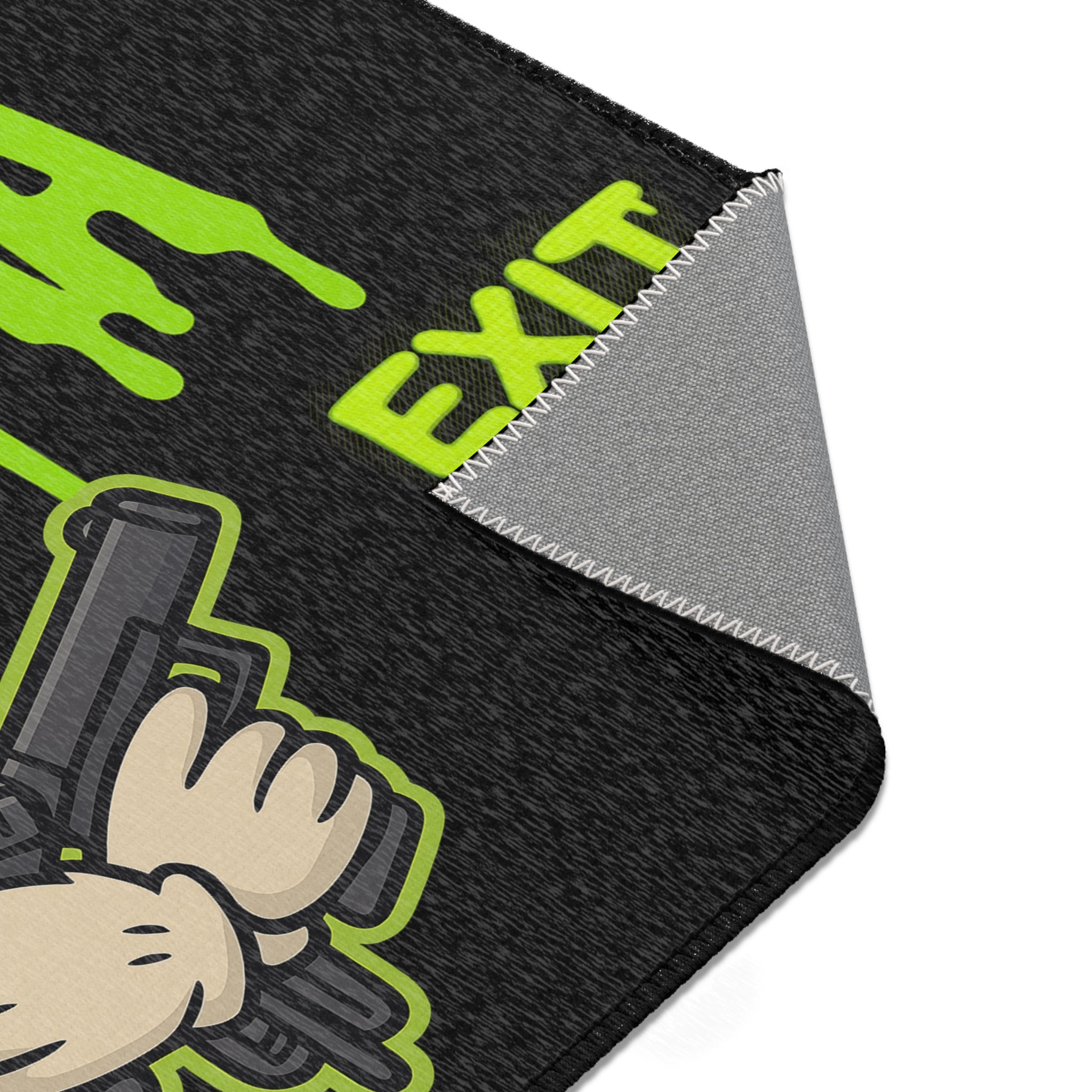 Alabama Exit 47 Green Drip Area Rug — Neon Road Trip Decor