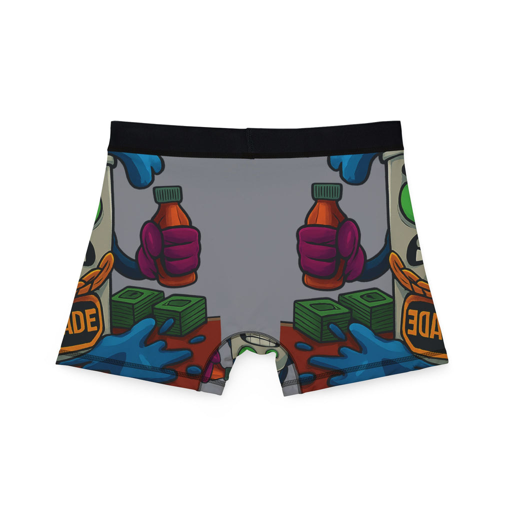 Hip-Hop Soda Character Boxer Briefs — Cartoon Money & Chain Men's Boxers