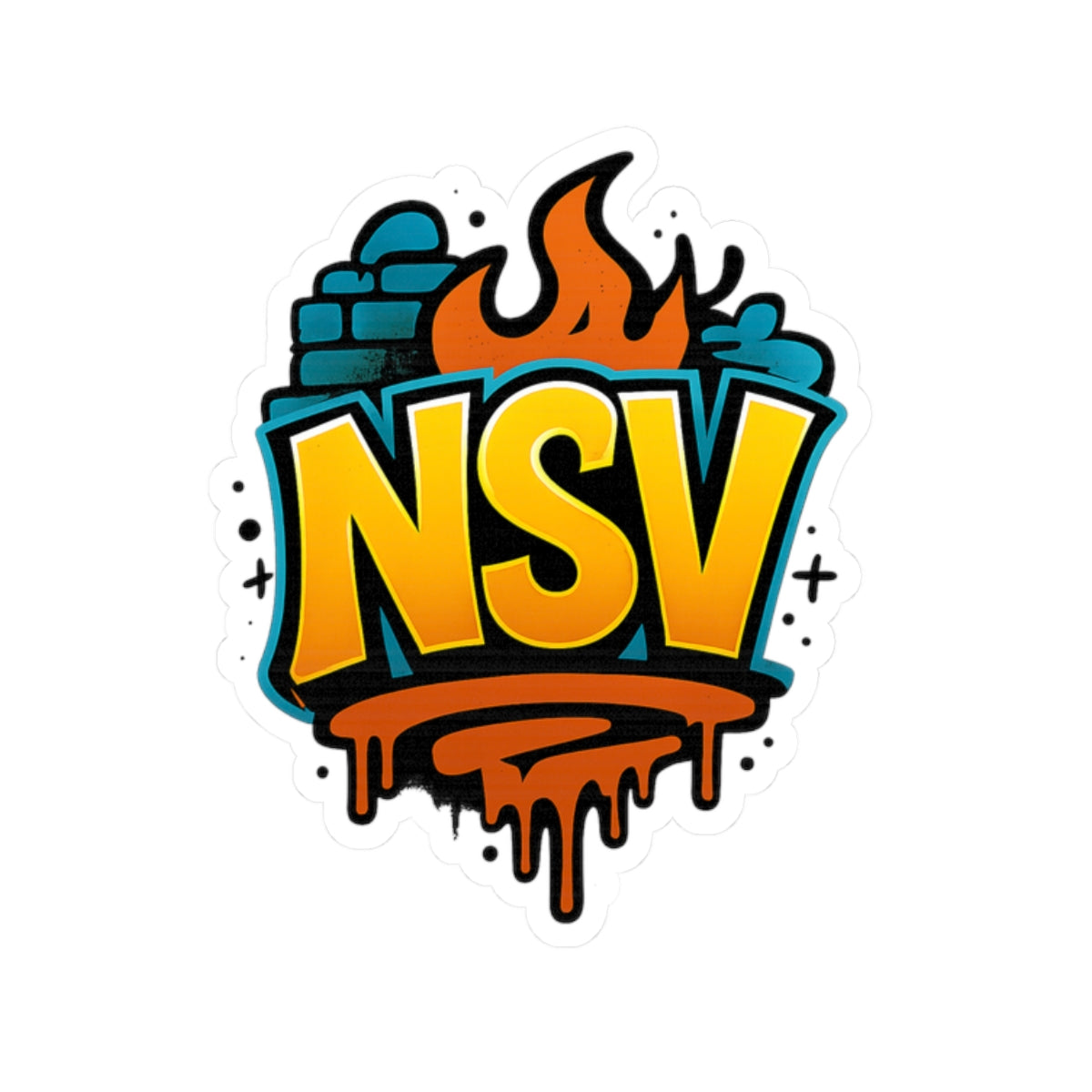 NSV Graffiti Logo Sticker — Bold Urban Vinyl Kiss-Cut