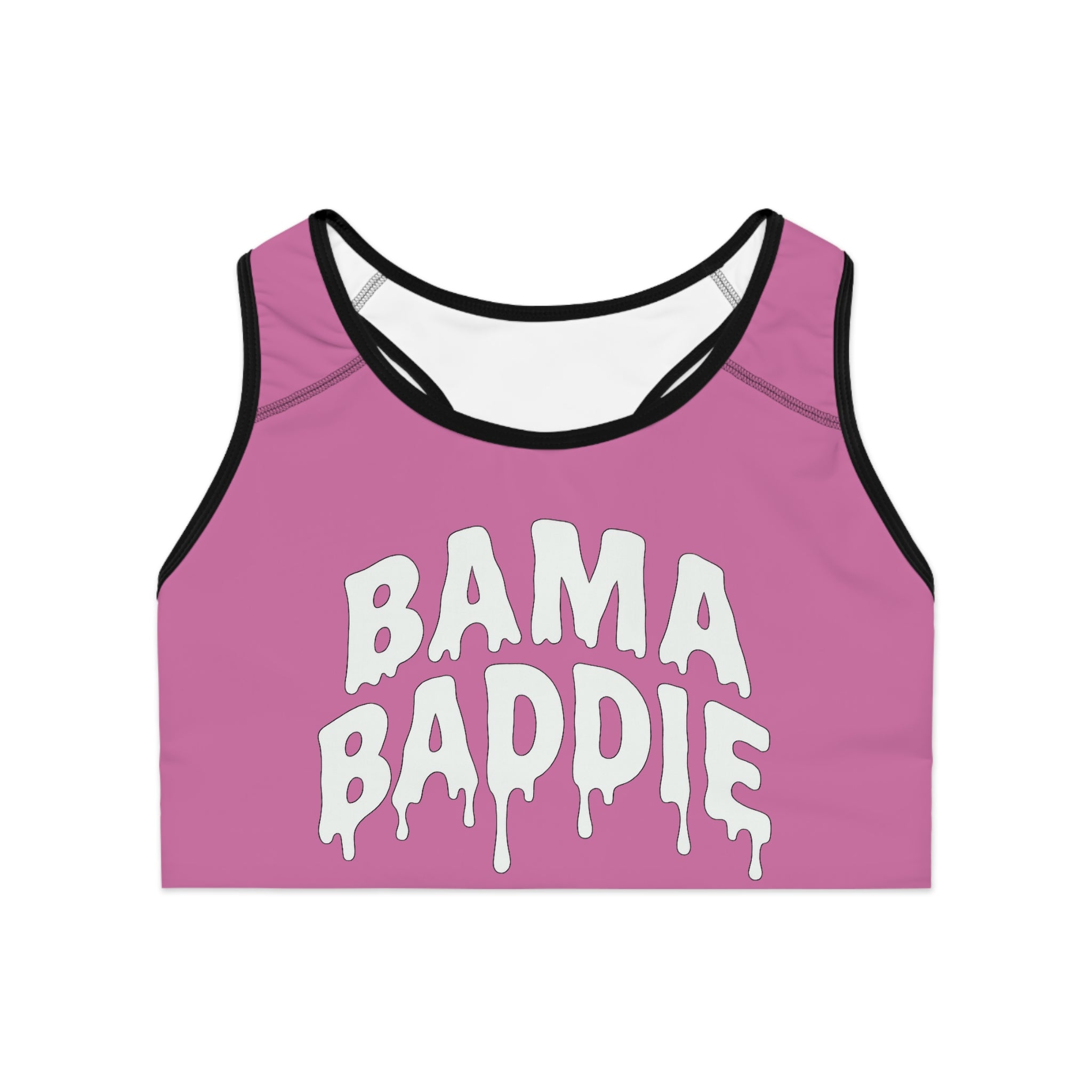 Bama Baddie Sports Bra — Pink Drip Script Activewear