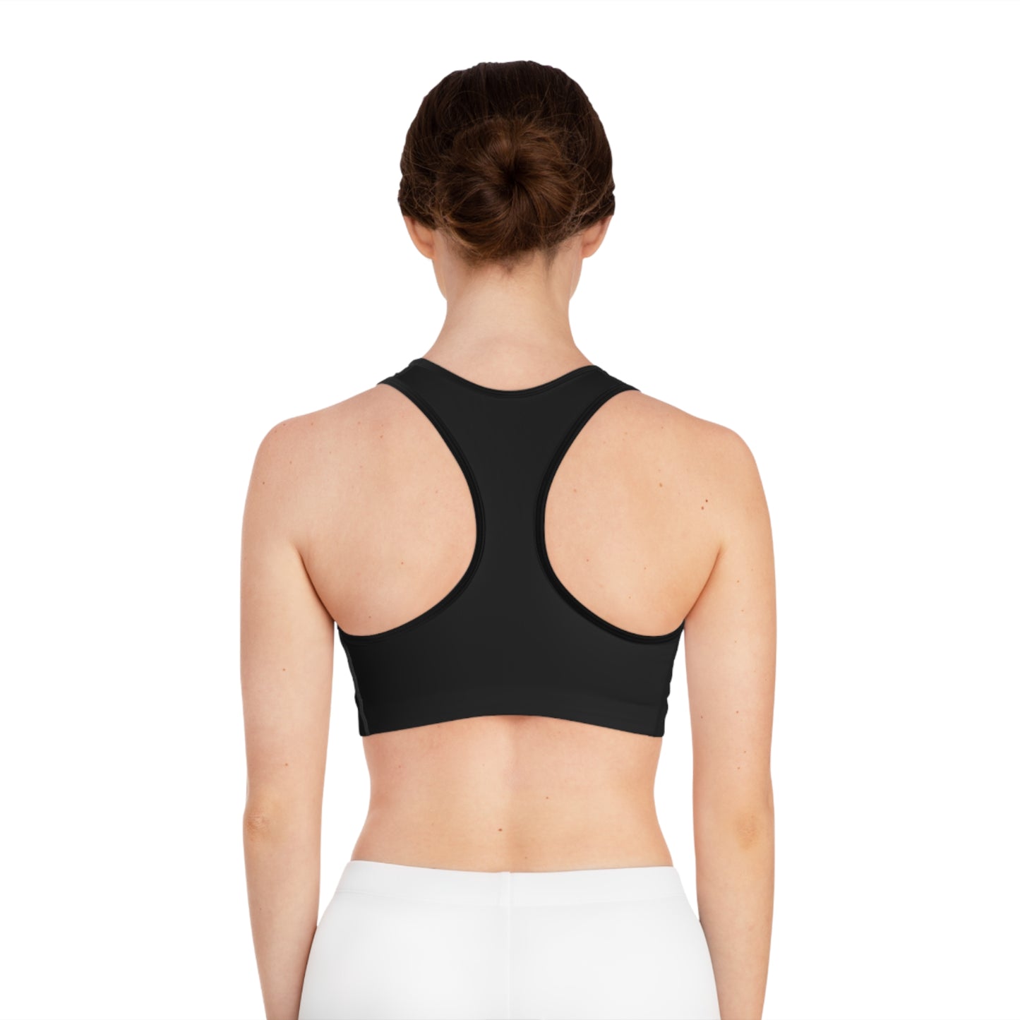 NSV Winged Logo Sports Bra — Pink Sparkle Athletic Crop Top