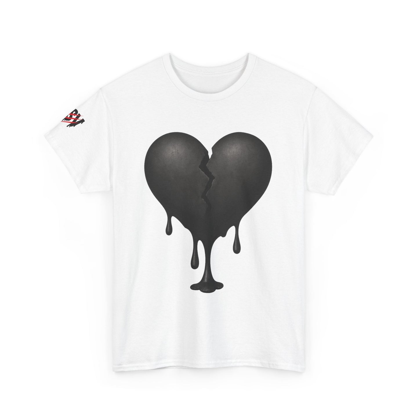 No Love Dripping Heart T‑Shirt — Gothic Broken Heart Graphic Tee