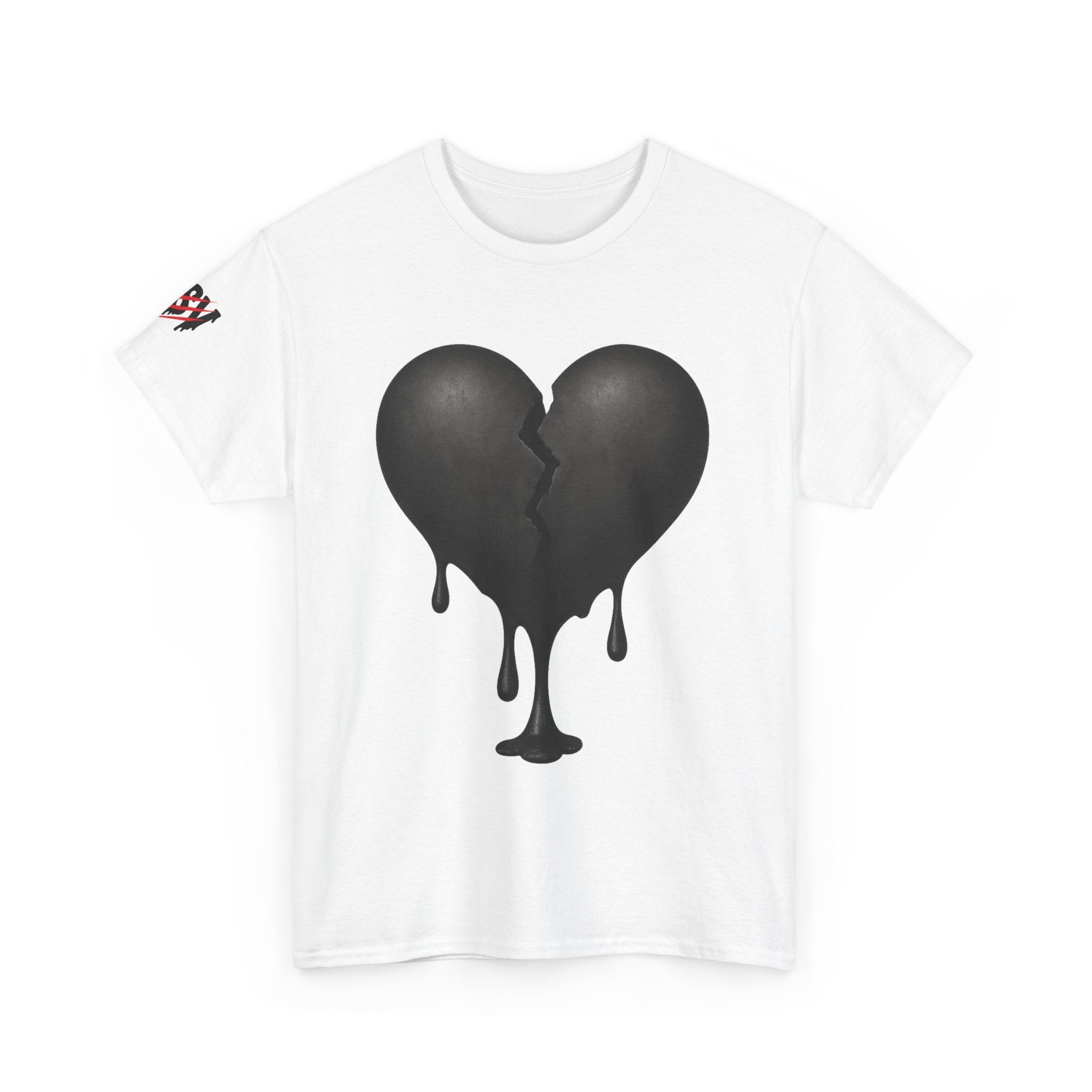 No Love Dripping Heart T‑Shirt — Gothic Broken Heart Graphic Tee