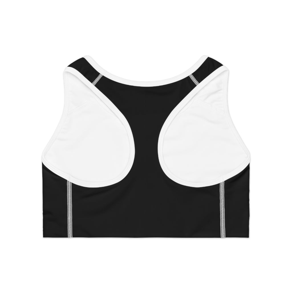 NSV Winged Logo Sports Bra — Pink Sparkle Athletic Crop Top