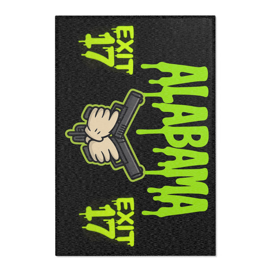 Alabama Exit 47 Green Drip Area Rug — Neon Road Trip Decor