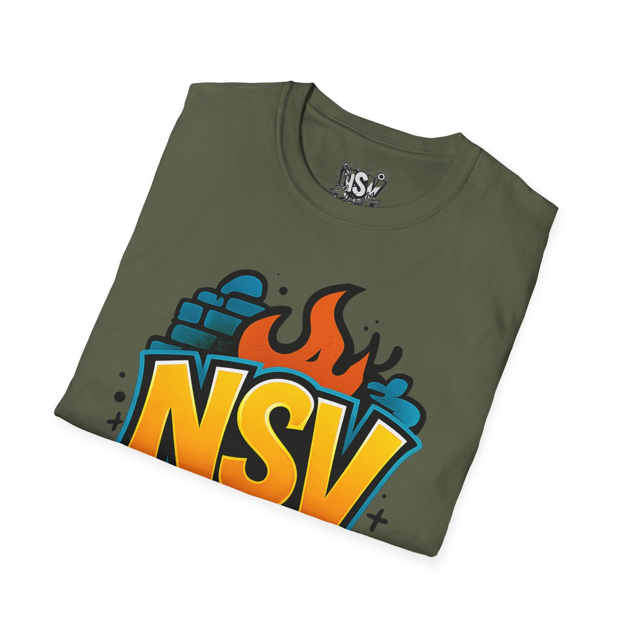 NSV Streetwear T-Shirt — Bold Graffiti Logo Tee