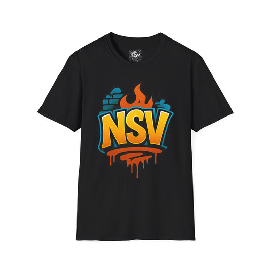 NSV Streetwear T-Shirt — Bold Graffiti Logo Tee