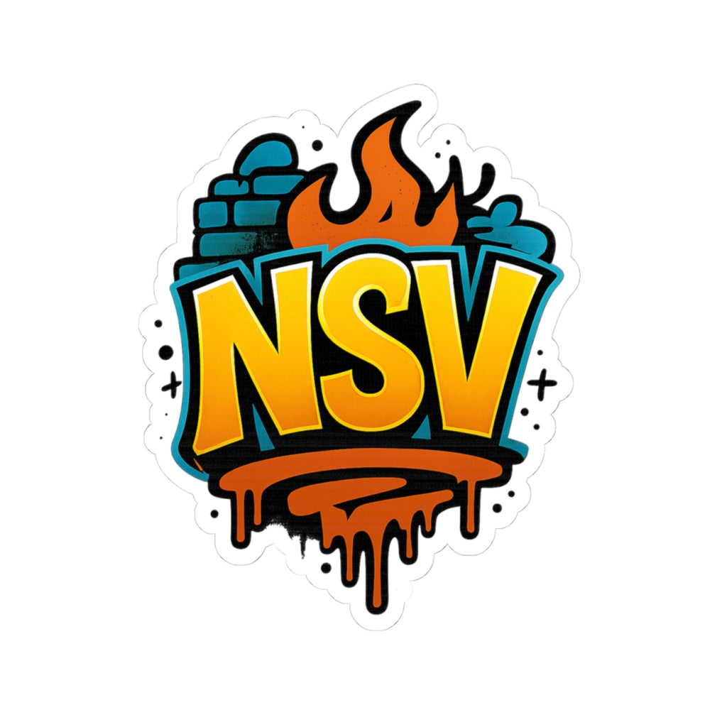 NSV Graffiti Logo Sticker — Bold Urban Vinyl Kiss-Cut