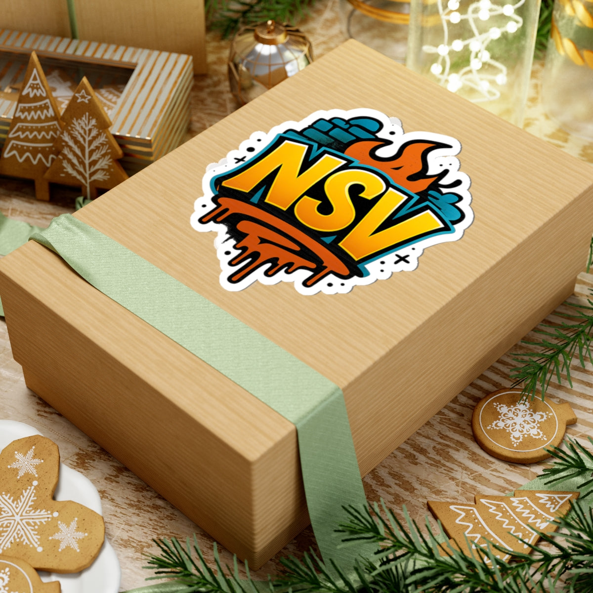 NSV Graffiti Logo Sticker — Bold Urban Vinyl Kiss-Cut