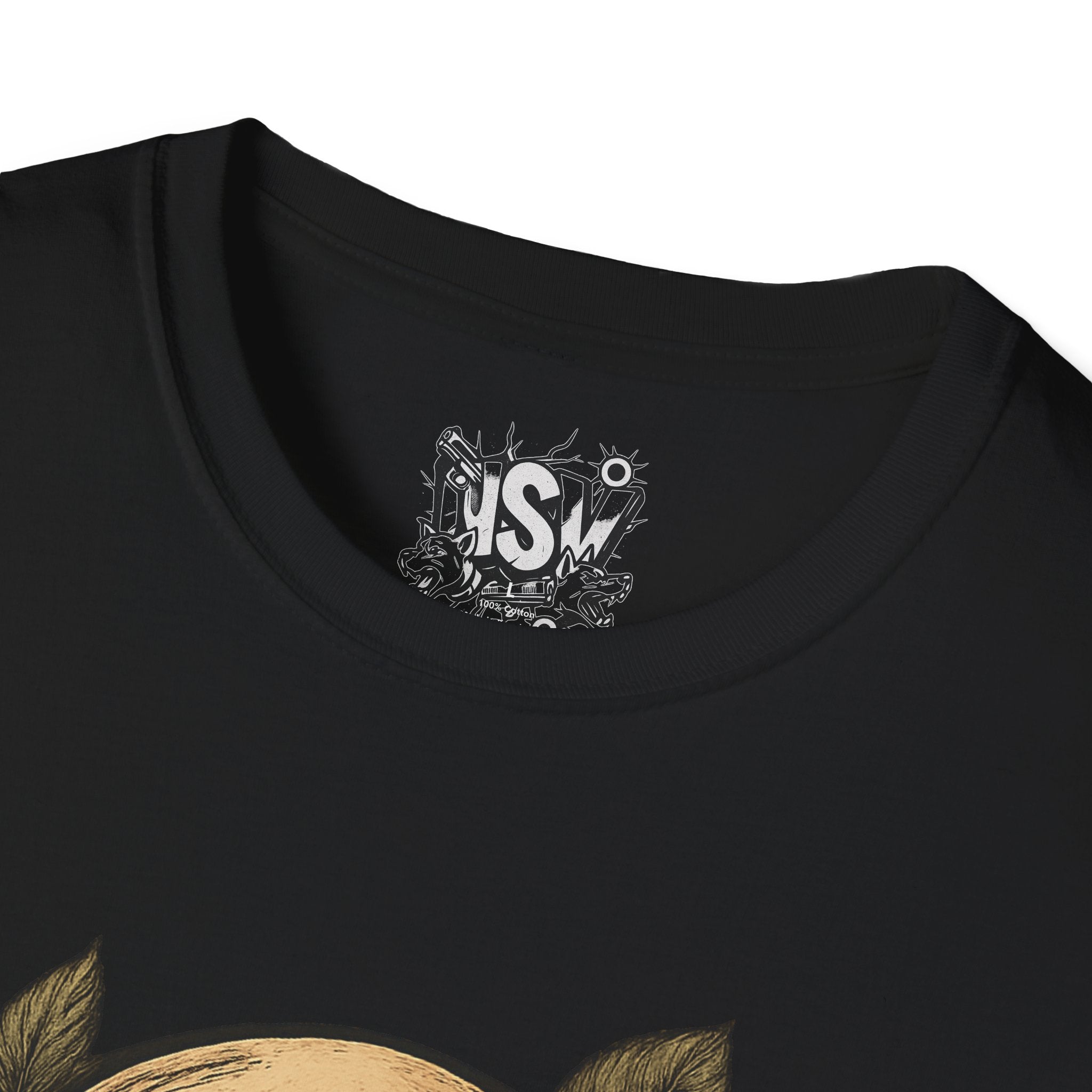 Skull & Roses T-Shirt — Gothic Floral Tee with 'Love, Lust, Loyalty' Back Print