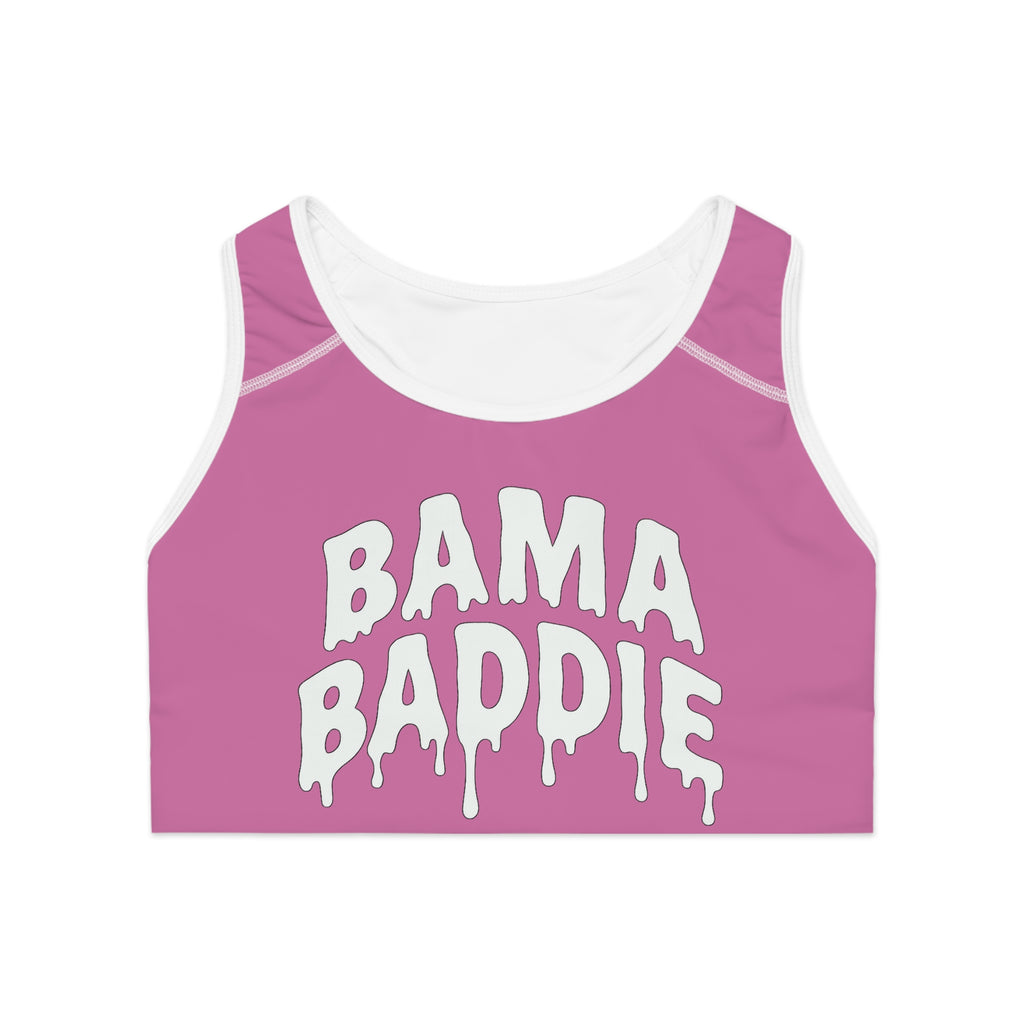 Bama Baddie Sports Bra — Pink Drip Script Activewear