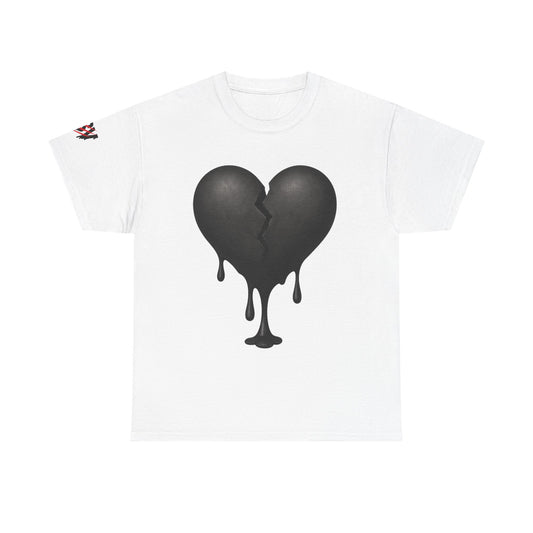 No Love Dripping Heart T‑Shirt — Gothic Broken Heart Graphic Tee