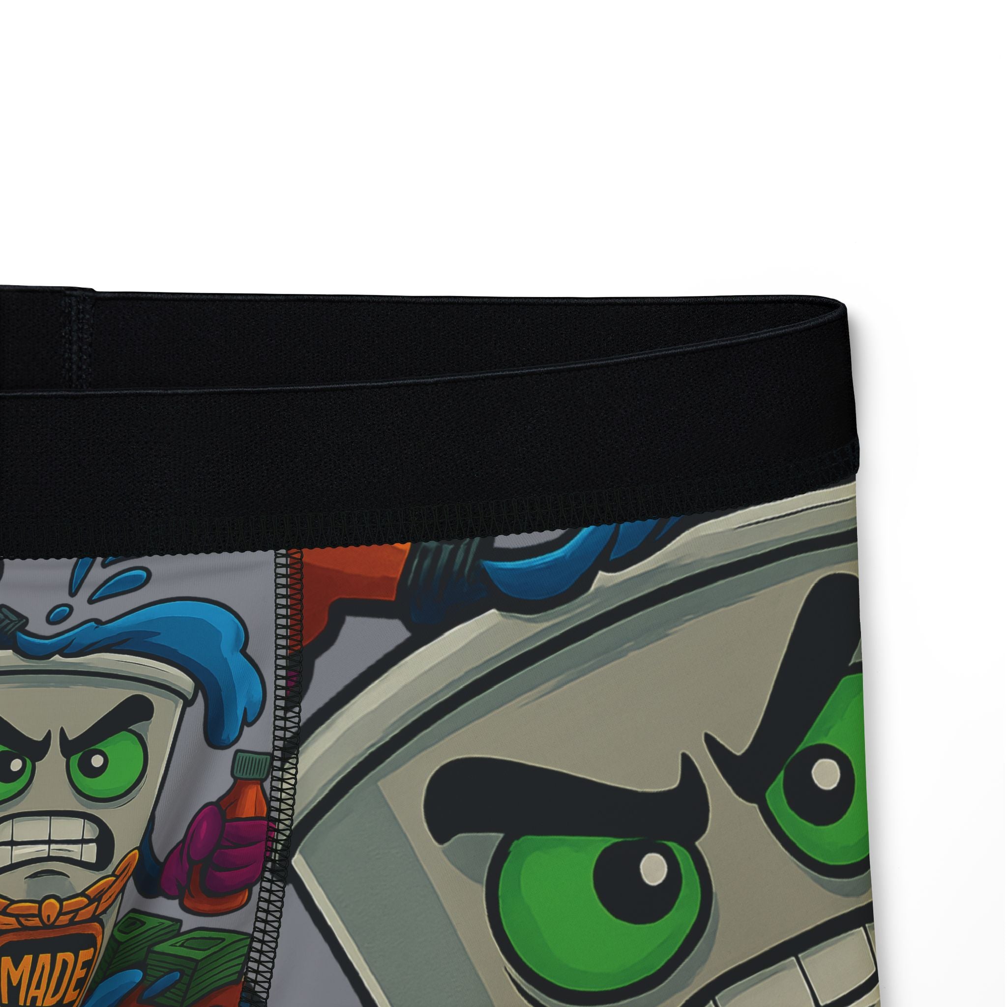 Hip-Hop Soda Character Boxer Briefs — Cartoon Money & Chain Men's Boxers