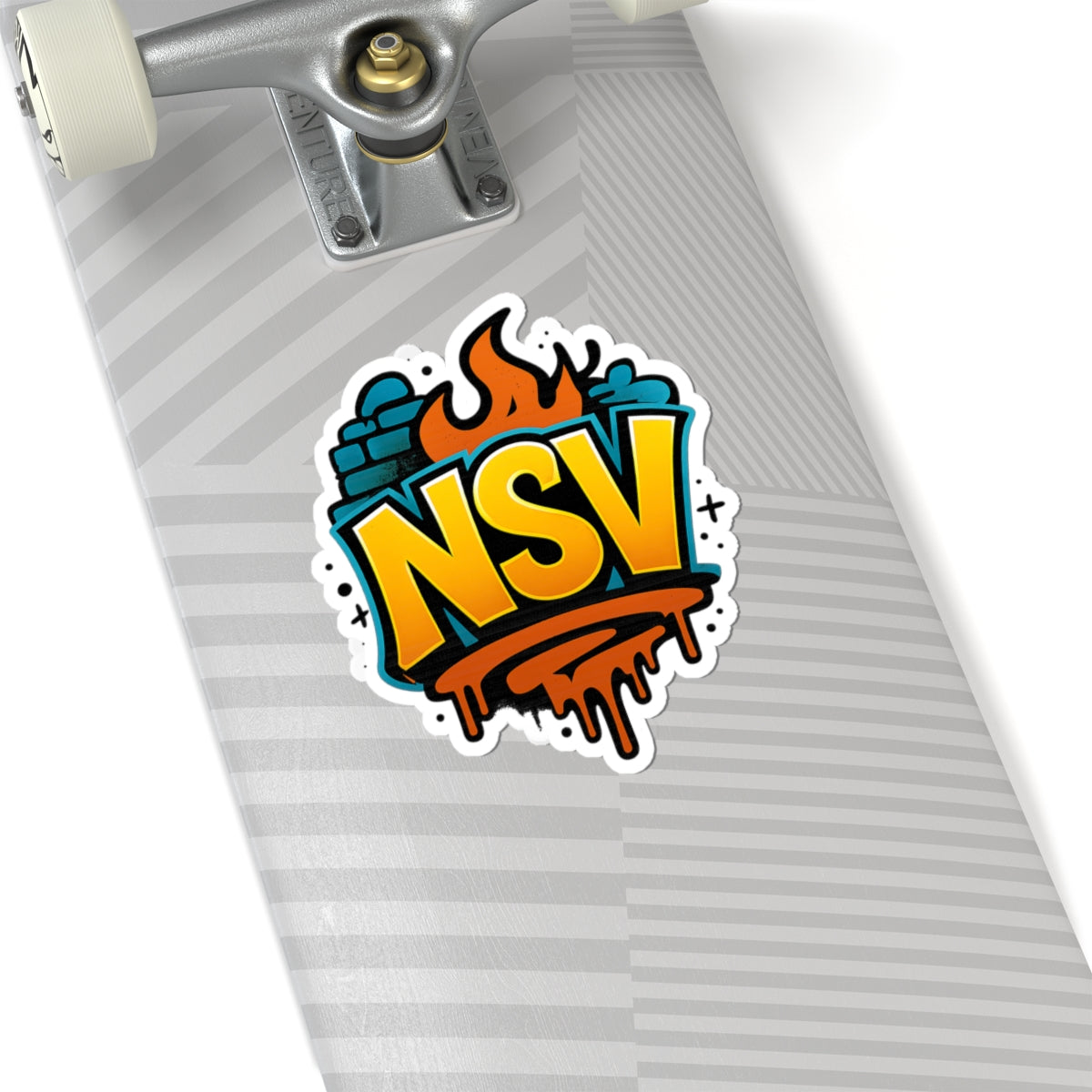NSV Graffiti Logo Sticker — Bold Urban Vinyl Kiss-Cut
