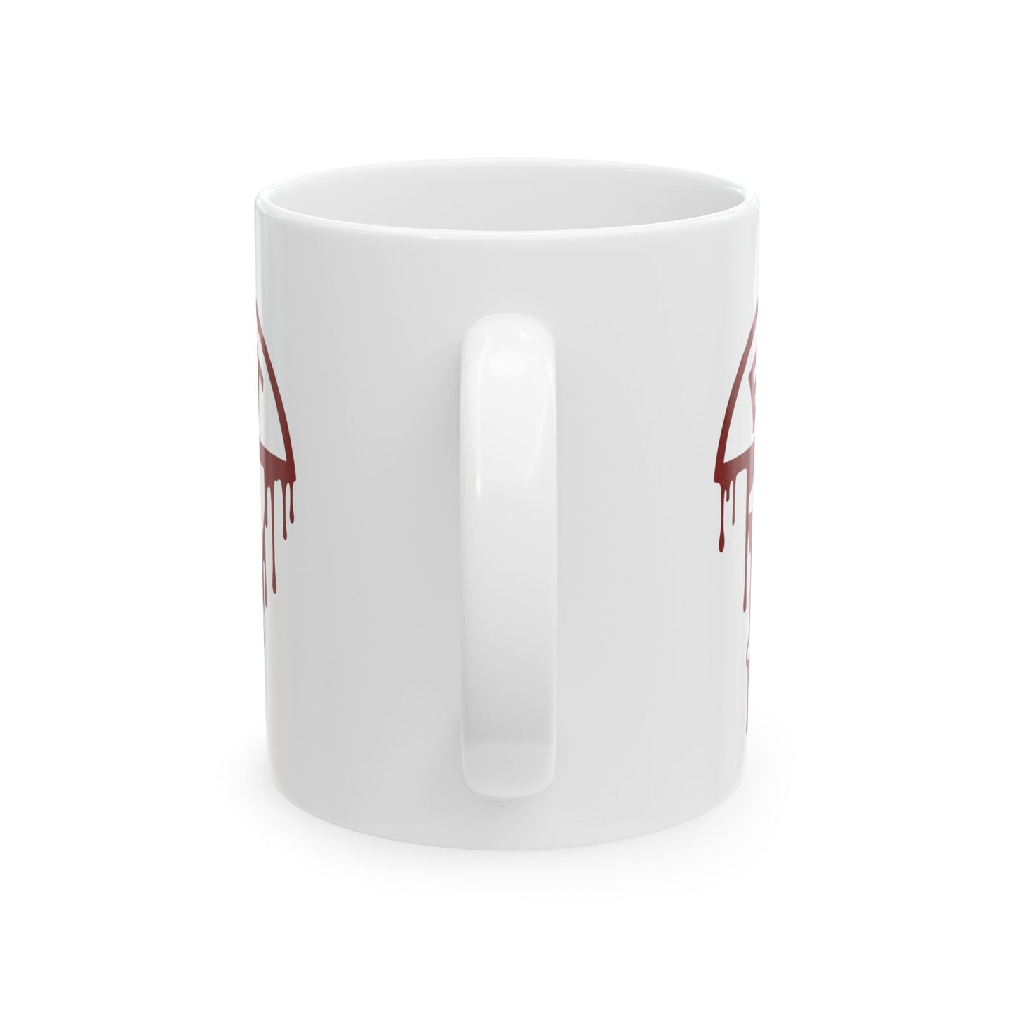 Exit 17 Blood Drip Ceramic Mug — Horror Road Sign Coffee Cup (11oz, 15oz)