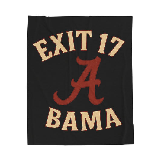 Exit 17 'Bama Velveteen Plush Blanket — Crimson A Logo Cozy Throw