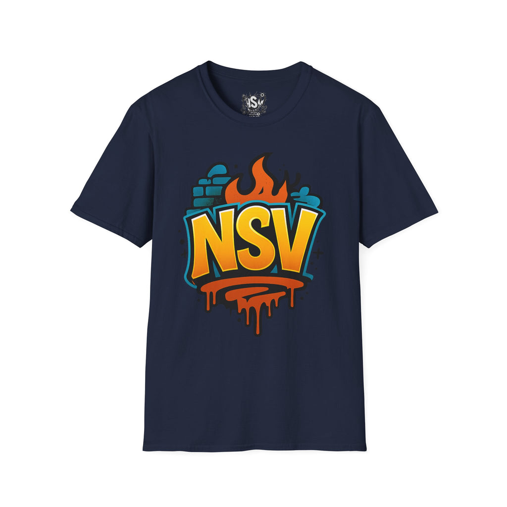 NSV Streetwear T-Shirt — Bold Graffiti Logo Tee