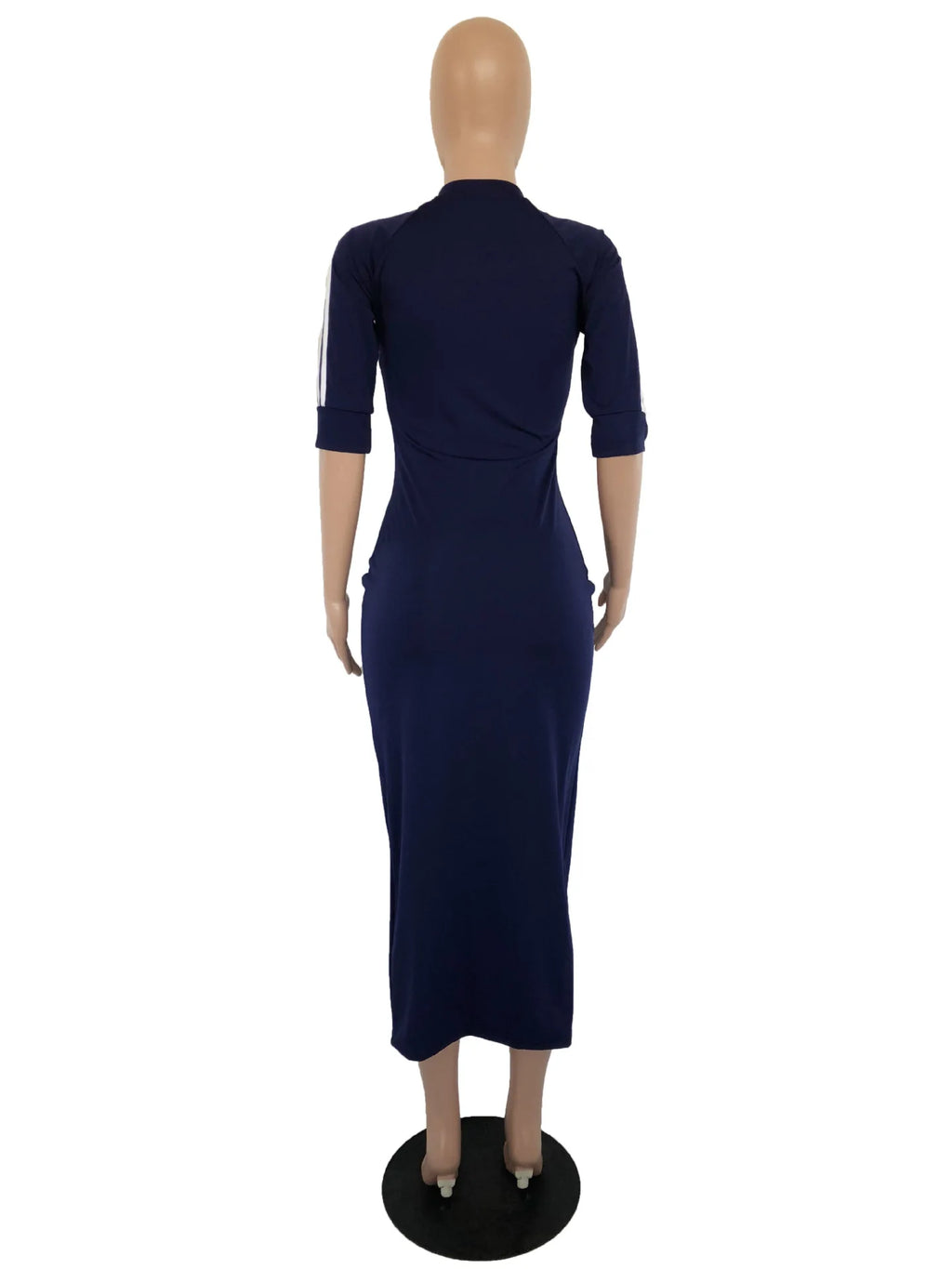 European and American women's fashion white stripe dress