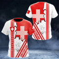 Fashion New Swiss Flag Graphic 3D Print T-shirt Swiss National Emblem Men’s Sports Tops  National Day Gifts Personalized Tee