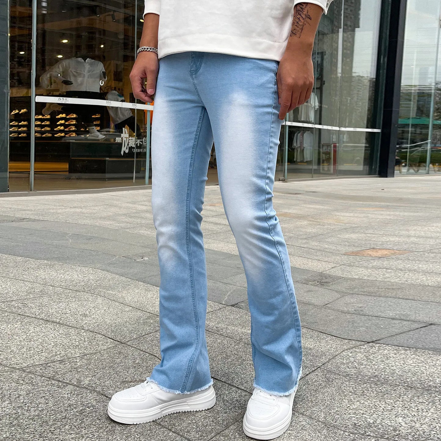 Wide Leg Cargo Pants 2023 Streetwear Baggy men Jeans Spring Autumn Men Korean Fashion Loose Straight Male Brand Clothing Black