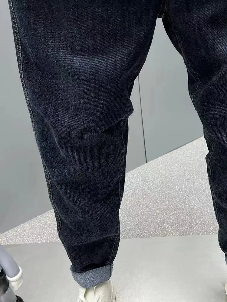 Luxury Harem Casual Jeans Spring Autumn Denim Jeans Men's Pants Fashion Korean-Style Loose Mid-Waist Streetwear Small-Leg Pants