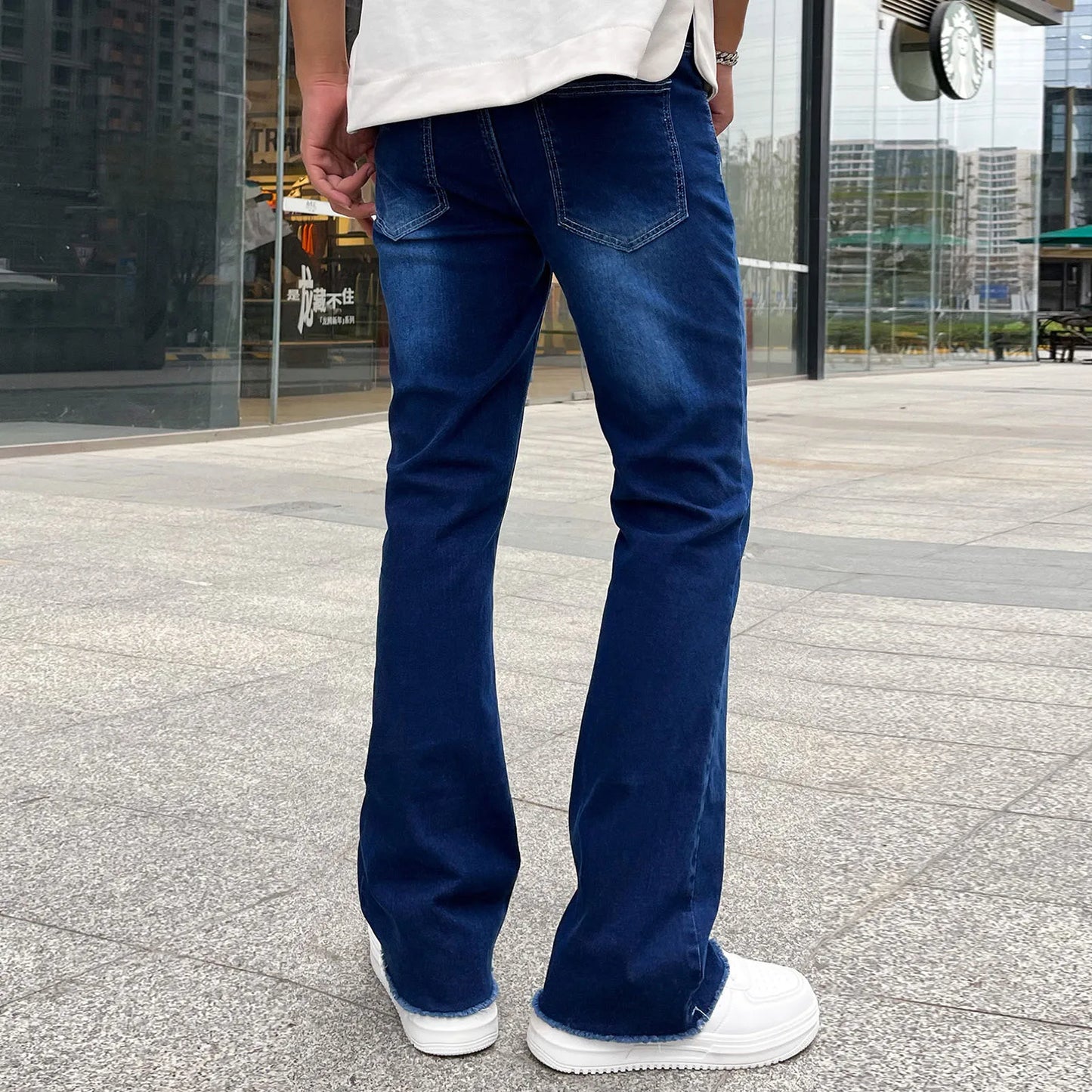Wide Leg Cargo Pants 2023 Streetwear Baggy men Jeans Spring Autumn Men Korean Fashion Loose Straight Male Brand Clothing Black