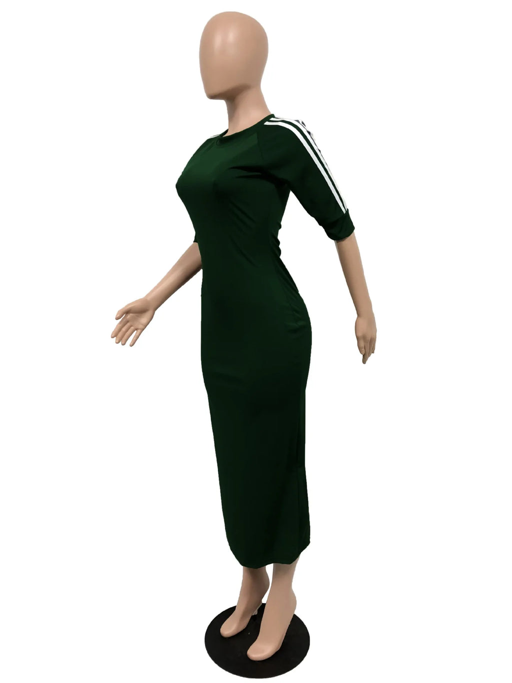 European and American women's fashion white stripe dress