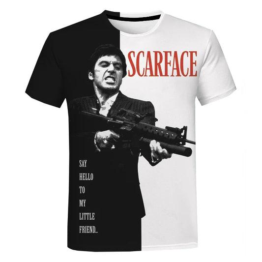 New Scarface 3D Print T-Shirt Men Women Casual Fashion Streetwear Oversized Short Sleeve O-Neck T Shirt Male Tees Tops Clothing