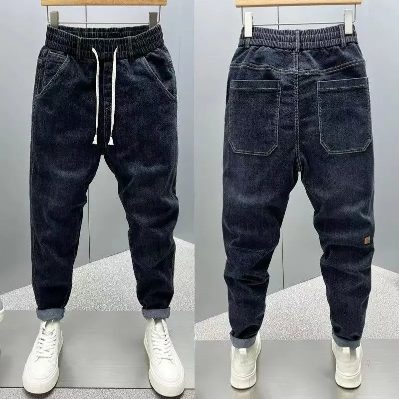 Luxury Harem Casual Jeans Spring Autumn Denim Jeans Men's Pants Fashion Korean-Style Loose Mid-Waist Streetwear Small-Leg Pants