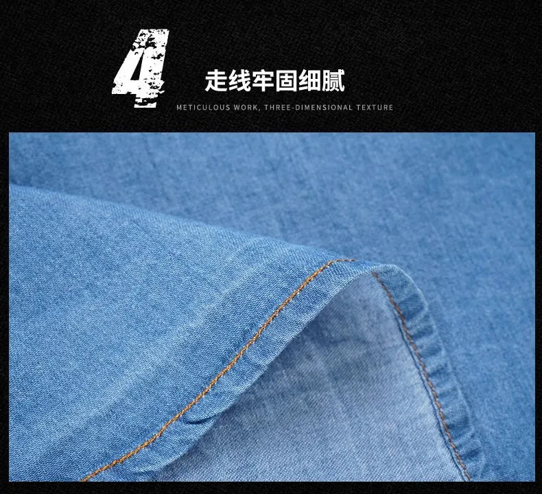 New Men's Outdoor Tooling Shirts Multi-pocket Design Men Long Sleeve Denim Shirt High Quality 100%Cotton Casual Shirt Coats Male