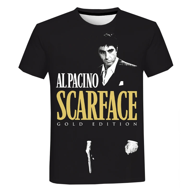 New Scarface 3D Print T-Shirt Men Women Casual Fashion Streetwear Oversized Short Sleeve O-Neck T Shirt Male Tees Tops Clothing