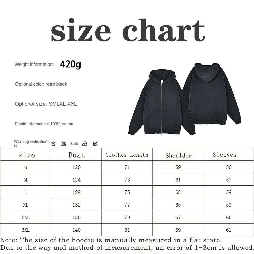 Y2K Zip Up Hoodie for Men Cross Print Loose Long Sleeve Pullover Women Retro Harajuku Sweatshirts Oversized Goth Hip Hop Jacket