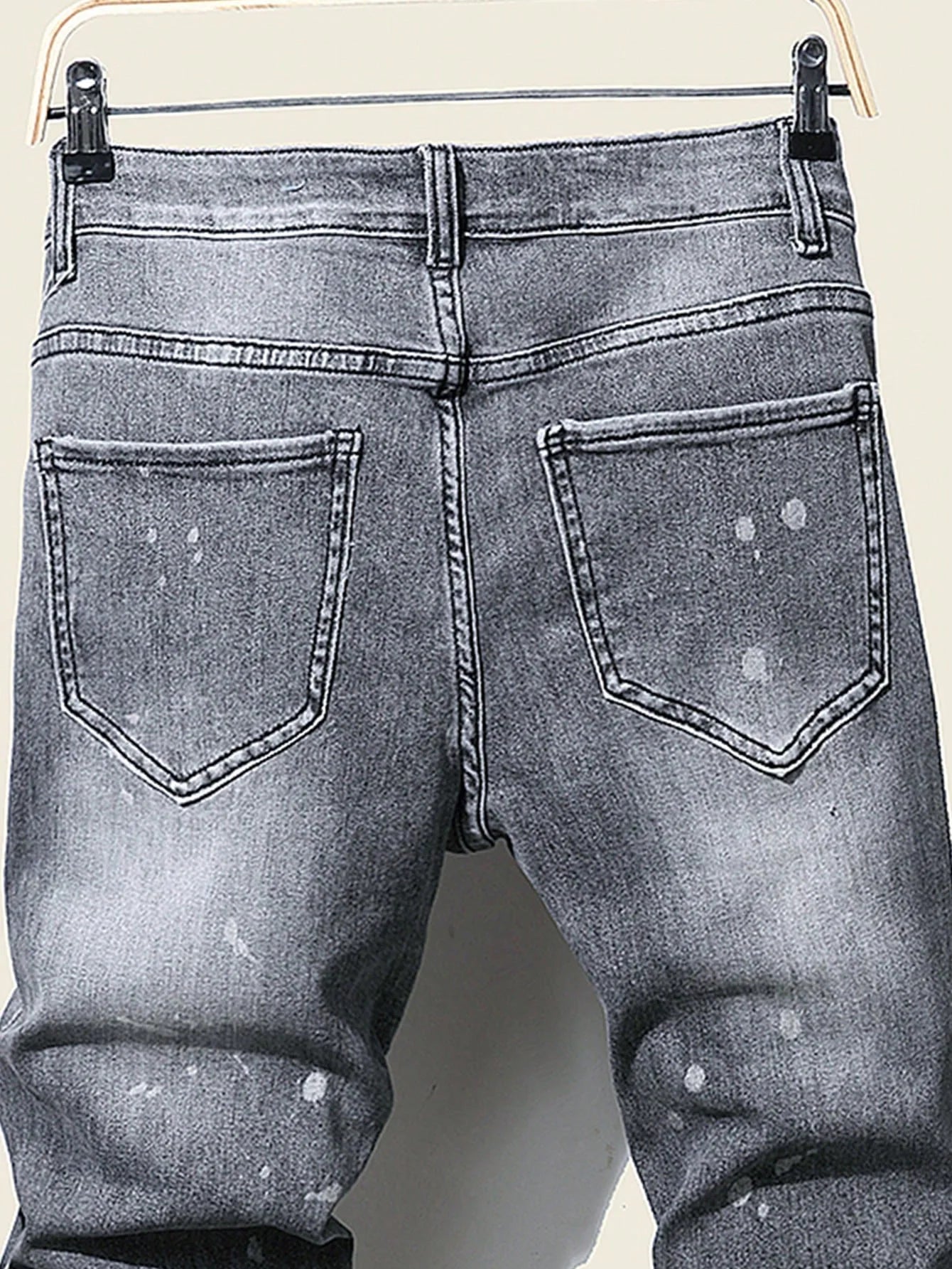 Men's Slim Stretchy Denim Jeans for Men Pants Tearing Patchwork Soft Cotton High Elastic Ripped Hole Casual Male Pants
