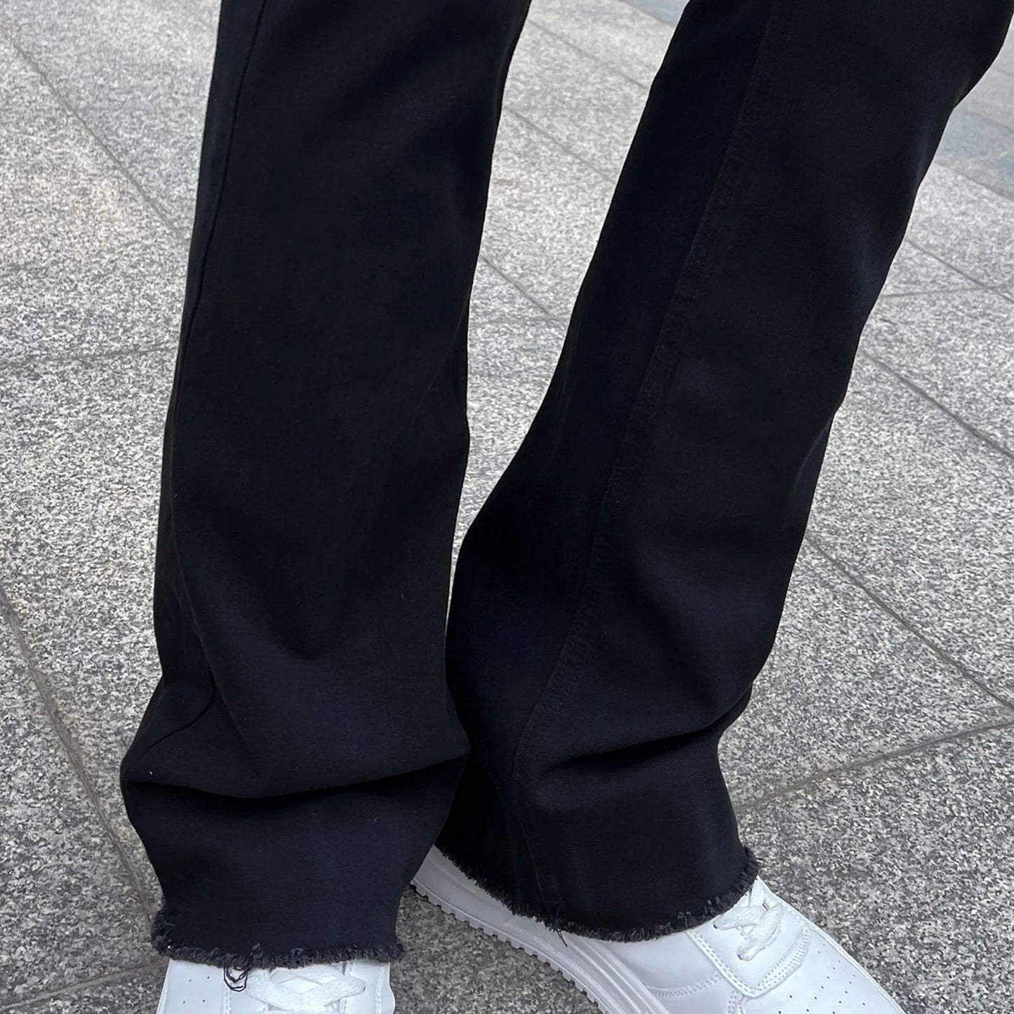 Wide Leg Cargo Pants 2023 Streetwear Baggy men Jeans Spring Autumn Men Korean Fashion Loose Straight Male Brand Clothing Black