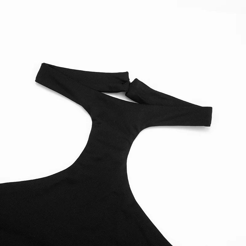 Sleeveless Cutout Romper Women Brown Halter Neck Y2K Sexy Bodycon Short Jumpsuit 2026