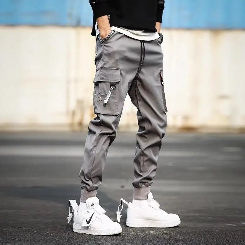 2026 New Trendy Solid Color Pants, Multi Flap Pocket Men's Cargo Pants, Loose Casual Outdoor Pants, Men's Work Pants oversized
