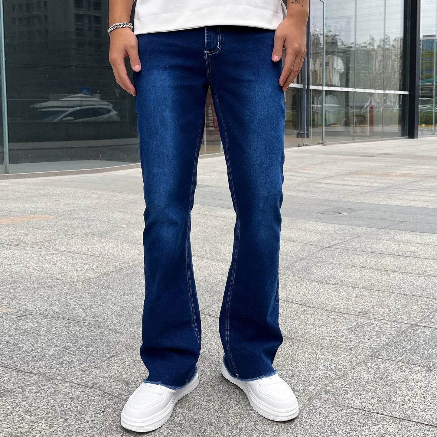Wide Leg Cargo Pants 2023 Streetwear Baggy men Jeans Spring Autumn Men Korean Fashion Loose Straight Male Brand Clothing Black