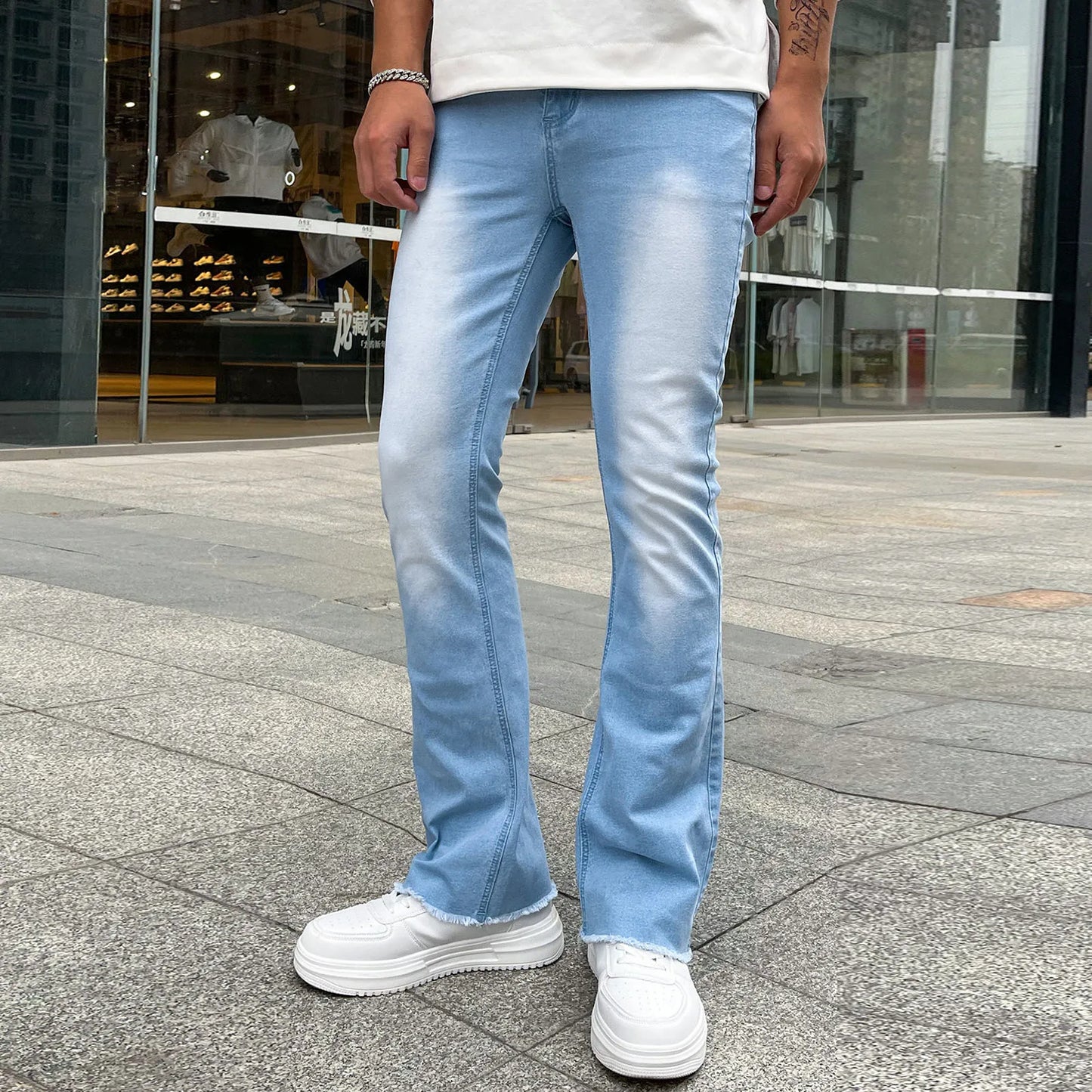 Wide Leg Cargo Pants 2023 Streetwear Baggy men Jeans Spring Autumn Men Korean Fashion Loose Straight Male Brand Clothing Black