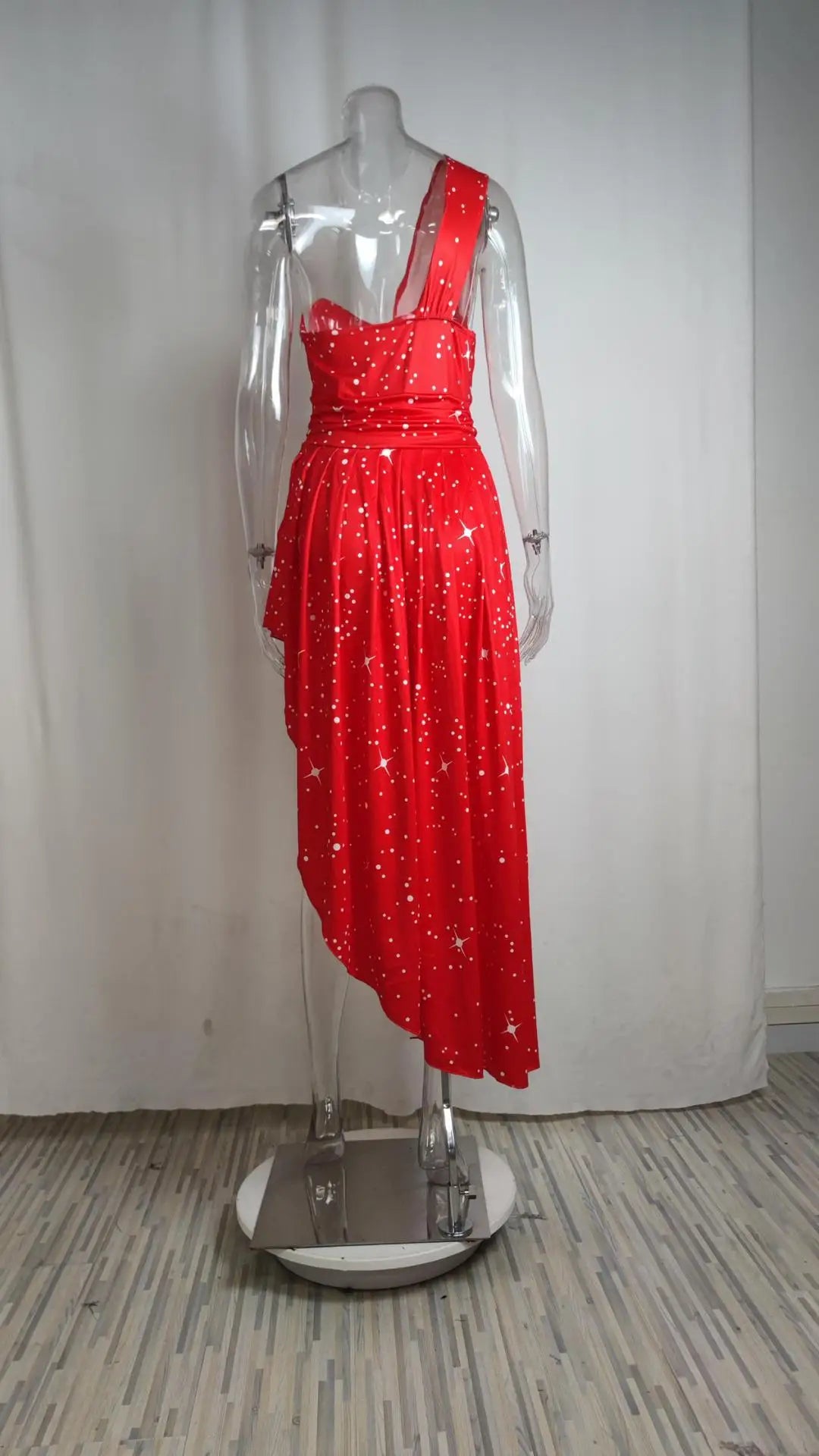 Elegant Dress Vestidos Dresses 2025 Woman Off Shoulder Solid Color Sleeveless Banquet Irregular Hem Temperament Commuting Slim