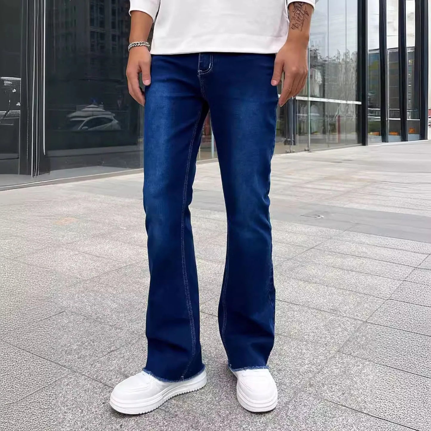 Wide Leg Cargo Pants 2023 Streetwear Baggy men Jeans Spring Autumn Men Korean Fashion Loose Straight Male Brand Clothing Black