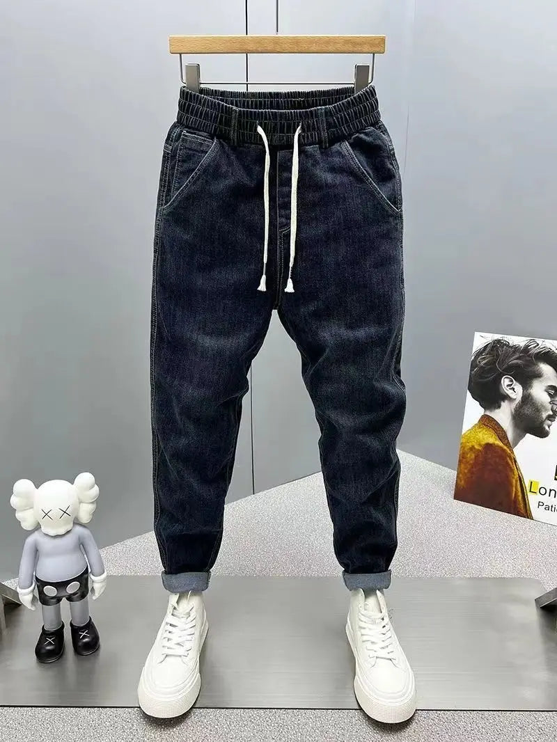 Luxury Harem Casual Jeans Spring Autumn Denim Jeans Men's Pants Fashion Korean-Style Loose Mid-Waist Streetwear Small-Leg Pants