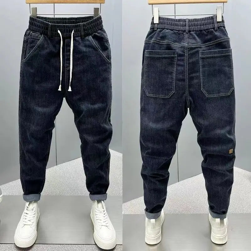 Luxury Harem Casual Jeans Spring Autumn Denim Jeans Men's Pants Fashion Korean-Style Loose Mid-Waist Streetwear Small-Leg Pants