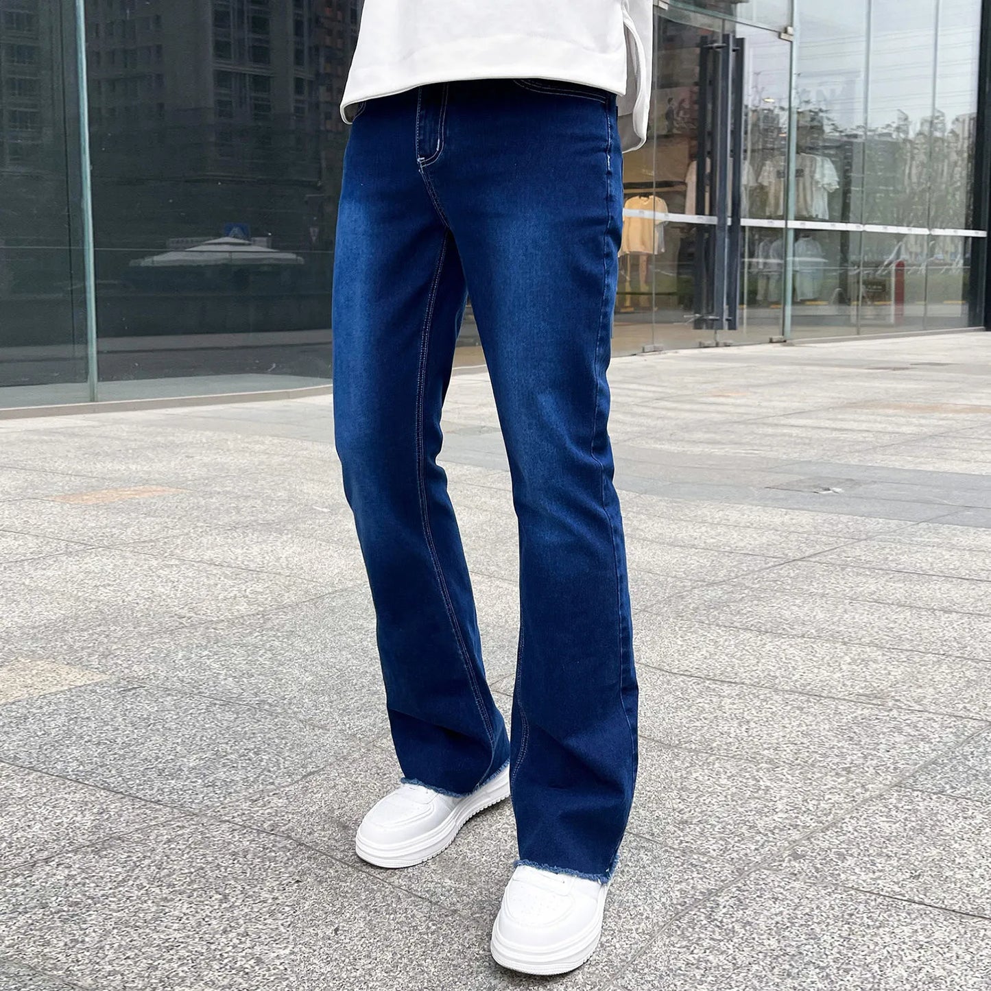 Wide Leg Cargo Pants 2023 Streetwear Baggy men Jeans Spring Autumn Men Korean Fashion Loose Straight Male Brand Clothing Black