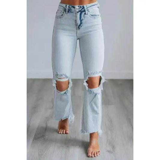 Denim Pant Women Jeans Long Pants Hole Slim High Waist Straight Trousers Y2k Streetwear Elegant Splice Bodycon Mom Jeans 2025